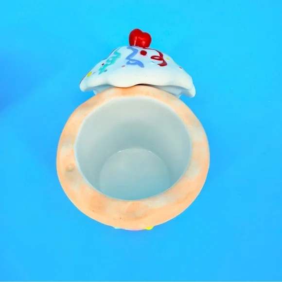 PartyLite Ceramic Cupcake Votive Candle Holder Set 2 Birthday Kitsch Retro Decor - Picture 6 of 7